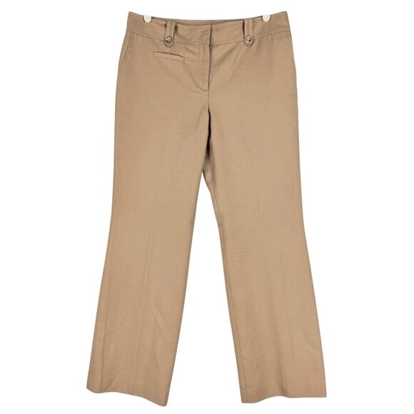 Ann Taylor Petites Women's Signature Fit Lined Straight Brown Dress Pants Sz 8P - Picture 1 of 10